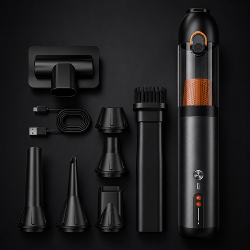 Vacuum attachments and charging cable
